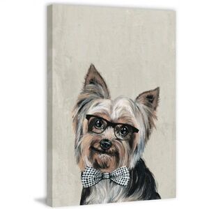 Marmont Hill "Brainy Dog" Painting Print on Wrapped Canvas
